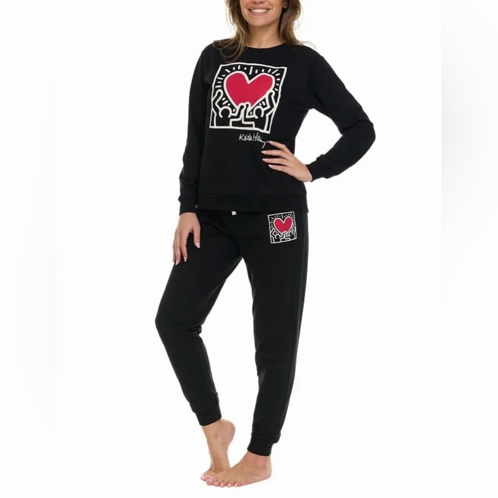 New!❤️Keith Haring Women's Lounge Set Black Size Small